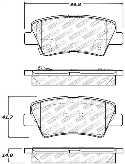 StopTech Street Select Brake Pads w/Hardware - Rear