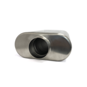 Ticon Industries 2.5in Low Pro Oval (2.5in Center In/Center Out) 17in L Ultralight Titanium Muffler