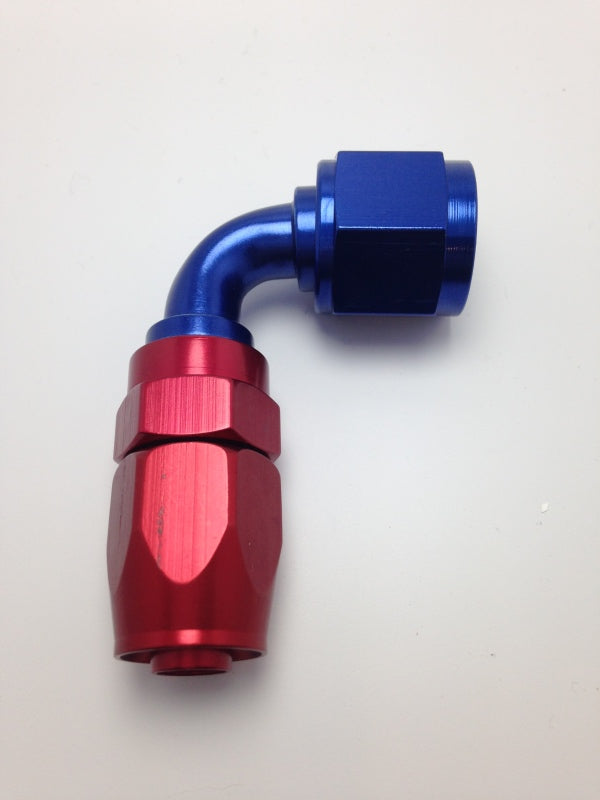 Fragola -6AN Nut x -8AN Hose 90 Degree Expanding Hose End - Blue/Red