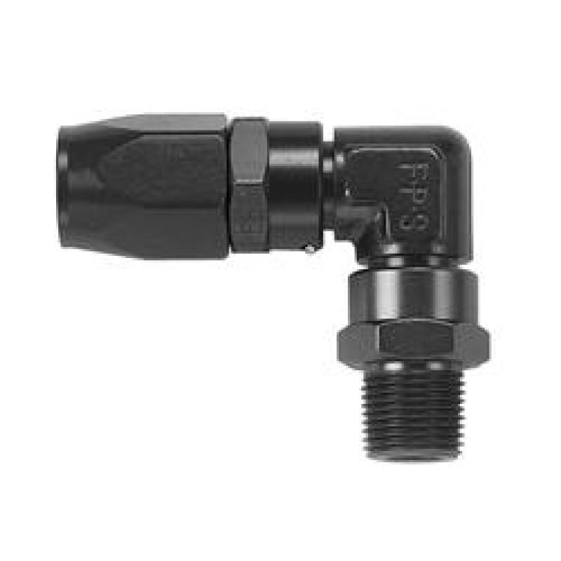 Fragola -6AN x 90 Degree x 7/16-20 (4) Hose End - Black