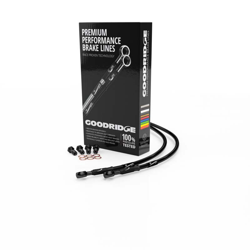 Goodridge 1982 Honda CX500EC EURO Sport Black Front SS Brake Lines w/Black Fittings