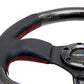 NRG Carbon Fiber Steering Wheel (320mm) Flat Bottom & Leather Trim w/Red Stitching