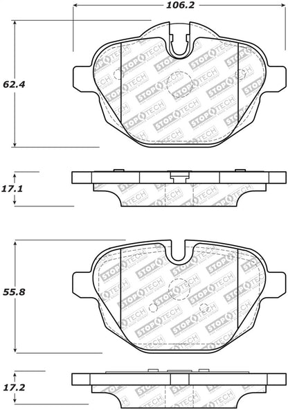 StopTech 11-17 BMW X3 Street Performance Rear Brake Pads