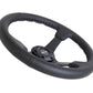 NRG Reinforced Steering Wheel (350mm / 3in. Deep) Bk Leather w/Bk BBall Stitch (Odi Bakchis Edition)