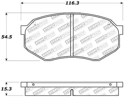 StopTech Sport Brake Pads w/Shims and Hardware - Rear