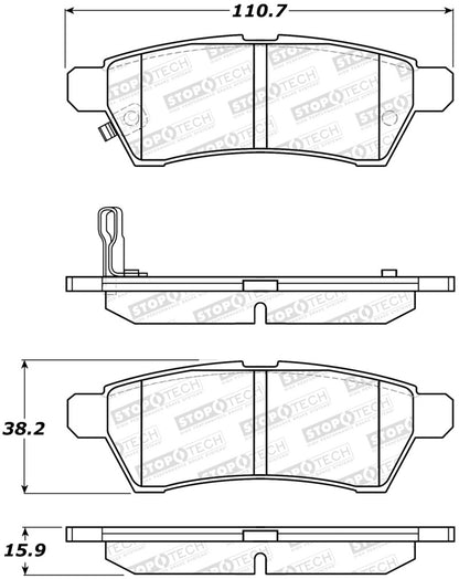 StopTech 05-18 Nissan Frontier Street Performance Rear Brake Pads