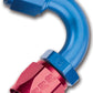 Russell Performance -6 AN Red/Blue 120 Degree Full Flow Swivel Hose End (With 9/16in Radius)