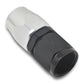 Russell Performance -4 AN Black/Silver Straight Full Flow Hose End