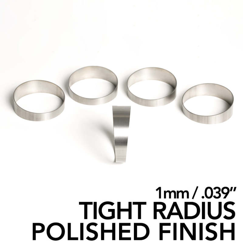 Ticon Industries 4in Diameter 1D Tight Radius 1mm/.039in Polished Titanium Pie Cut - 5pk