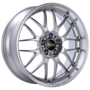 BBS RS-GT 18x8.5 5x120 ET15 Diamond Silver Center Diamond Cut Lip Wheel -82mm PFS/Clip Required