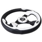 NRG Reinforced Steering Wheel (320mm) Blk w/White Trim & 4mm 3-Spoke