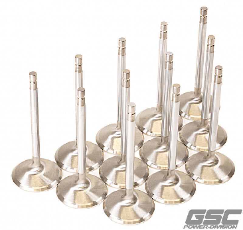 GSC P-D Nissan VR38DETT 38.15mm Head +1mm OS 94.95mm Long Flat Face Intake Valve - Set of 12