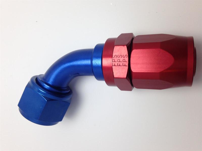 Fragola -10AN Fem x -8AN Hose 60 Degree Reducing Hose End - Blue/Red