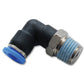 Vibrant Male Elbow Pneumatic Vacuum Fitting (1/8in NPT Thread) - for use with 5/32in (4mm) OD tubing