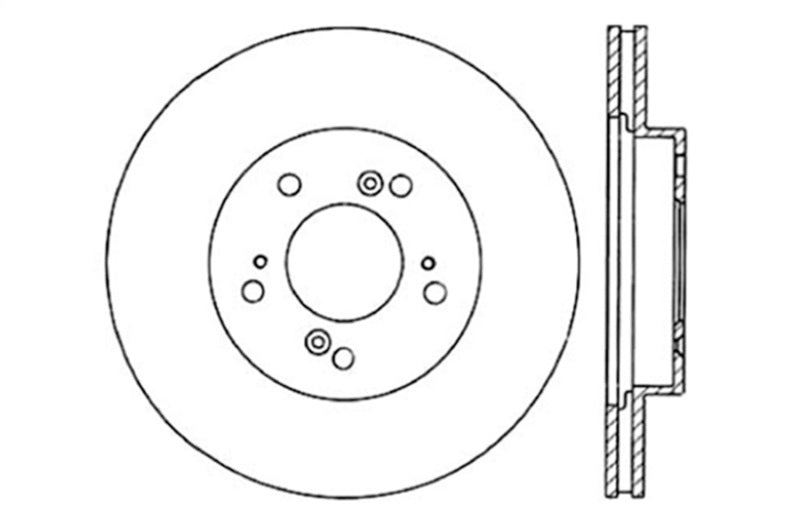 StopTech 97-01 Acura Integra Type R / 97-01 Honda CR-V Drilled Right Front Rotor