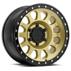 Method MR315 20x10 / 8x170 BP / -18mm Offset / 130.81mm CB Gold - Black Lip Wheel