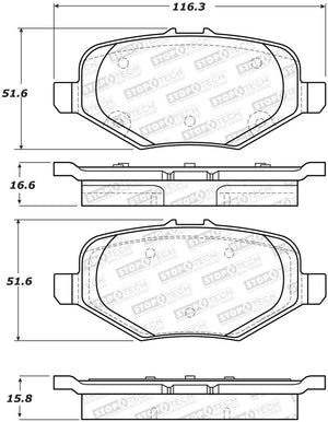 StopTech Sport Brake Pads w/Shims and Hardware - Front