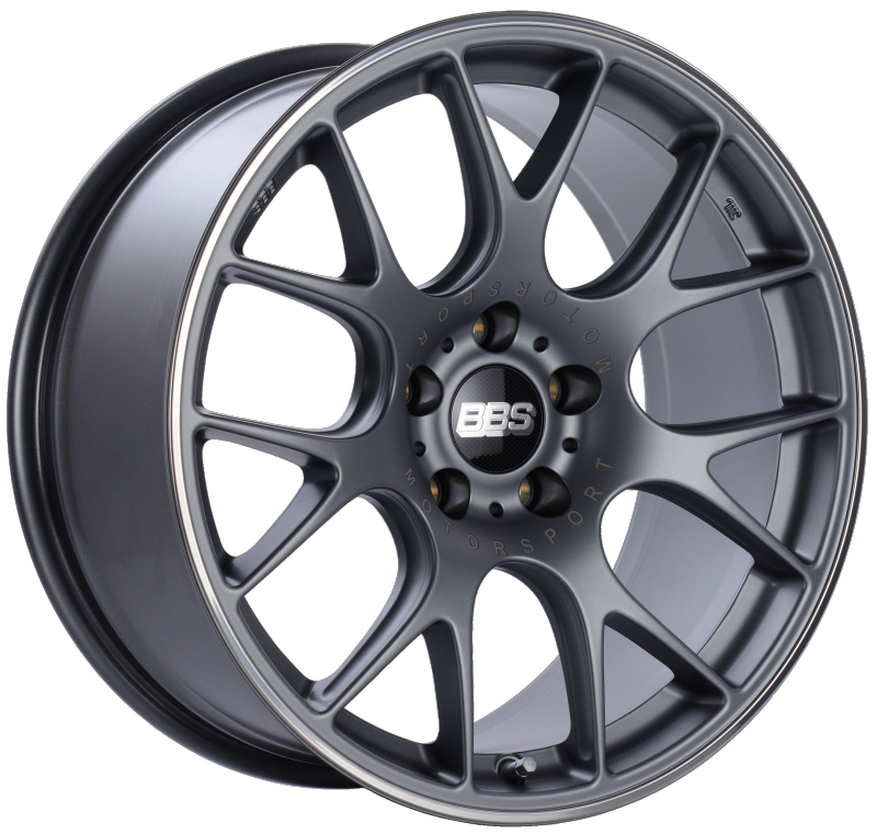 BBS CH-R 19x9.5 5x112 ET35 Satin Titanium Polished Rim Protector Wheel -82mm PFS/Clip Required