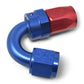 Russell Performance -6 AN Red/Blue 150 Degree Full Flow Swivel Hose End (With 9/16in Radius)