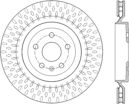 StopTech 09-16 Cadillac CTS SportStop Cryo Slotted & Drilled Rear Right Rotor