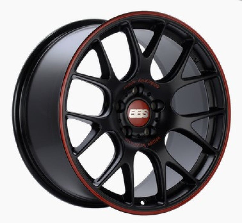 BBS CH-R Nurburgring Edition 19x8.5 5x112 ET32 Satin Black/Red Lip Wheel - 82mm PFS/Clip Req.