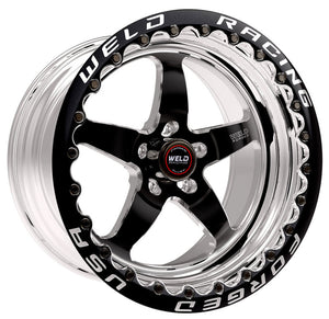 Weld S71 17x10.5 / 5x4.75 BP / 8.8in. BS Black Wheel (Medium Pad) - Black Single Beadlock MT