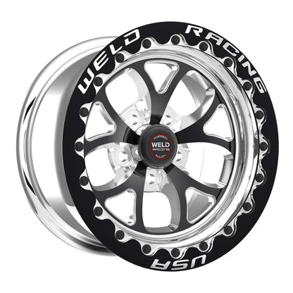 Weld S76 15x12.33 / 5x4.75 BP / 3.5in. BS Black Wheel (Medium Pad) - Black Single Beadlock MT