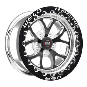 Weld S76 15x15.33 / 5x4.5 BP / 7.5in. BS Black Wheel (Medium Pad) - Black Single Beadlock MT