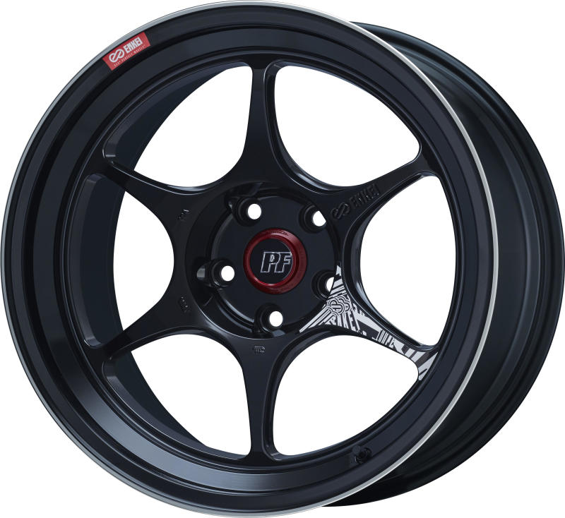 Enkei PF06 18x8.5in 5x114.3 BP 34mm Offset 75mm Bore Black Machined Wheel