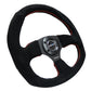 NRG Reinforced Steering Wheel (320mm Horizontal / 330mm Vertical) Suede w/Red Stitch