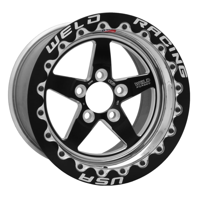 Weld S71 15x12.33 / 5x4.5 BP / 5.5in. BS Black Wheel (Low Pad) - Black Single Beadlock MT