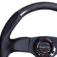 NRG Carbon Fiber Steering Wheel (320mm) Flat Bottom & Leather Trim w/Black Stitching