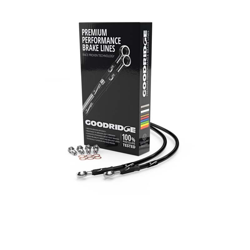 Goodridge 06-08 Harley-Davidson VRSCD/VRSCX Clear Front Brake Line w/Black Fitting