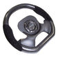 NRG Carbon Fiber Steering Wheel (320mm) CF Center Plate & Two-Tone Carbon w/Suede Trim Handles