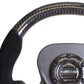 NRG Carbon Fiber Steering Wheel (320mm) CF Center Plate & Two-Tone Carbon w/Suede Trim Handles