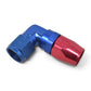 Russell Performance -6 AN Red/Blue 90 Degree Forged Aluminum Swivel Hose End