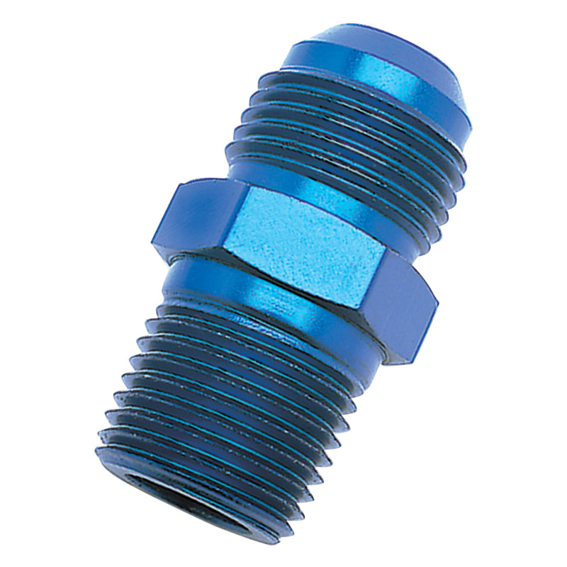 Russell Performance -10 AN to 3/8in NPT Straight Flare to Pipe (Blue)