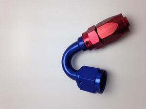 Fragola -16AN Fem x -12AN Hose 150 Degree Reducing Hose End - Blue/Red