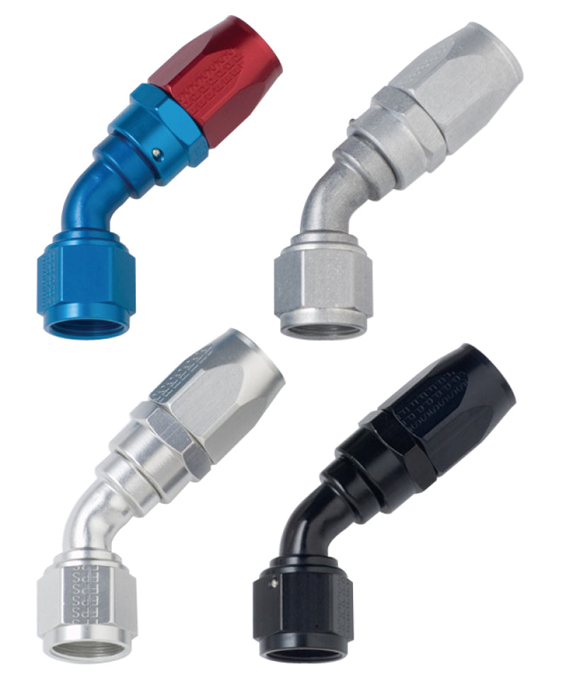 Fragola -10AN x 45 Degree Power Flow Hose End - Blue/Red