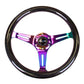 NRG Classic Wood Grain Steering Wheel (350mm) Black Sparkle/Galaxy Color w/Neochrome 3-Spoke