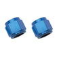 Russell Performance -6 AN Tube Nuts 3/8in dia. (Blue) (2 pcs.)