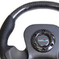 NRG Carbon Fiber Steering Wheel (320mm) CF Center Plate & Two-Tone Carbon w/Leather Trim Handles