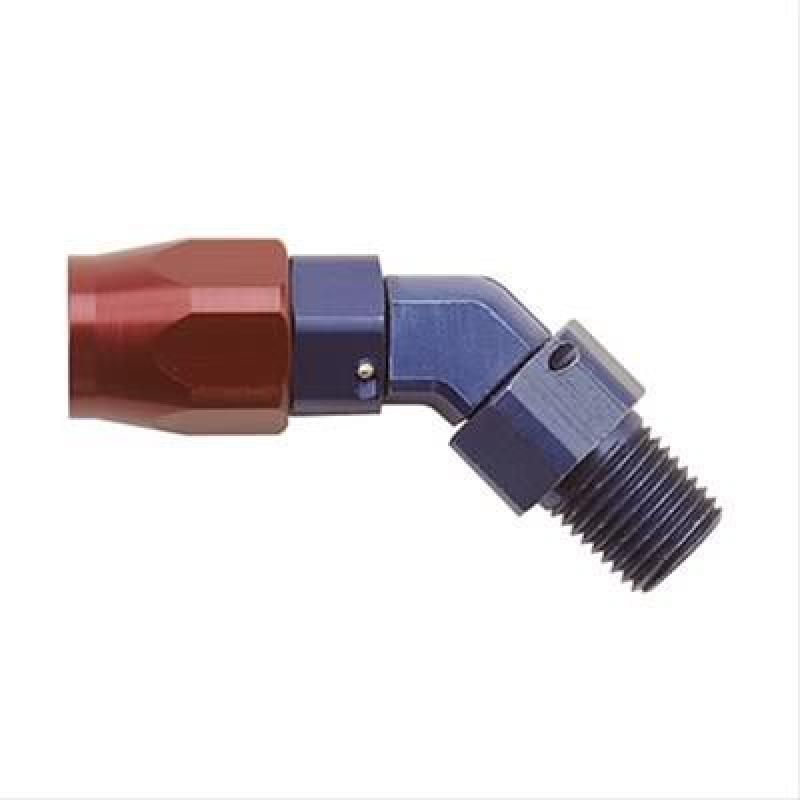 Fragola -12AN x 45 Degree Hose End x 1/2 NPT - Black