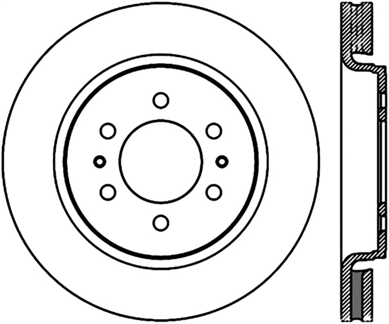 StopTech 10-16 Ford F-150 Slotted & Drilled Front Right Sport Brake Cryo Rotor