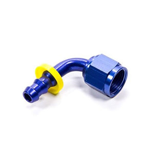 Fragola -8AN Nut x -6AN 90 Degree Push-Lite Hose End For Fuel Cell Conversion - Blue