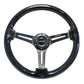 NRG Reinforced Steering Wheel (350mm / 3in. Deep) Black Multi Color Flake Wood w/ Black Matte Center