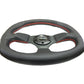 NRG Reinforced Steering Wheel (320mm Horizontal / 330mm Vertical) Leather w/Red Stitching