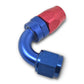 Russell Performance -8 AN Red/Blue 120 Degree Full Flow Swivel Hose End (With 3/4in Radius)