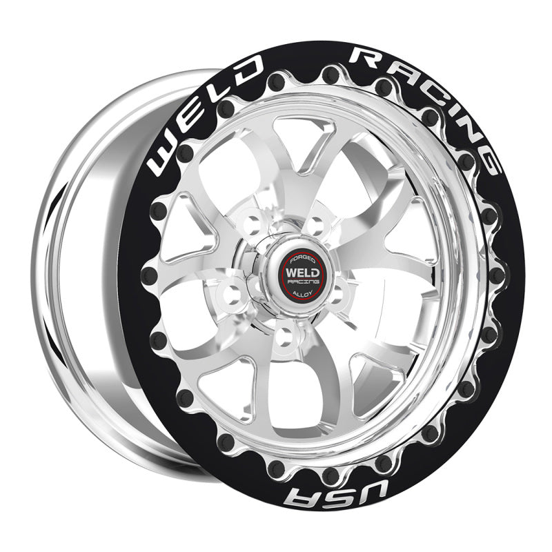 Weld S76 17x10 / 5x115 BP / 6.7 BS Polished Wheel (High Pad) - Black Single Beadlock