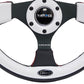 NRG Reinforced Steering Wheel (320mm) Blk w/White Trim & 4mm 3-Spoke